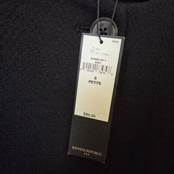 NWT BANANA REPUBLIC Boucle Collarless Jacket Women’s Petite S Black - Picture 6 of 11